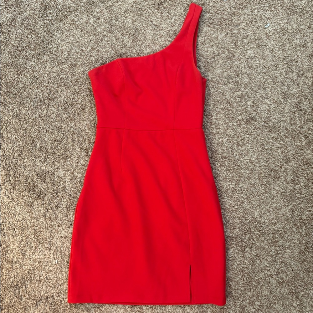 Hello Molly one shoulder red dress